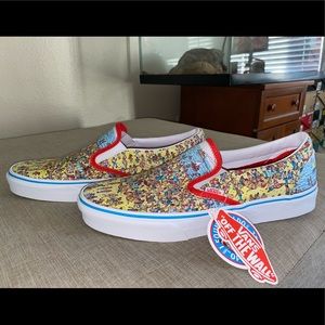 *SOLD*    Vans x Where's Waldo Classic Slip-Ons NEW - Size 10.5 Mens